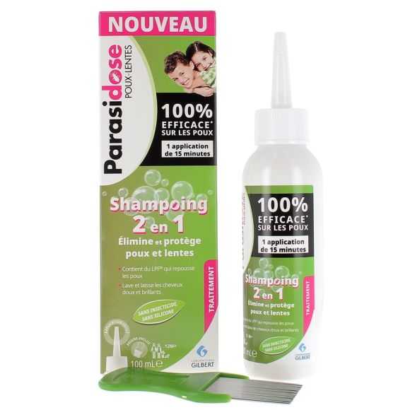 Shampoo 2 in 1 gegen Läuse und Nissen Parasidose - Flasche mit 100 ml