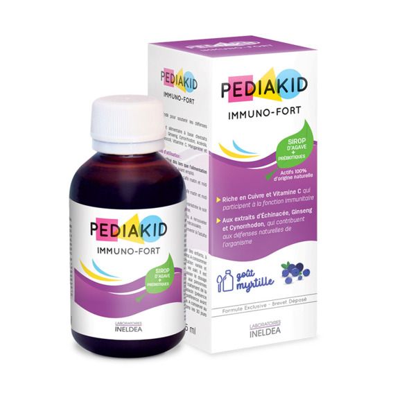 Pediakid immuno - starker Geschmack Heidelbeere - Flasche mit 125 ml