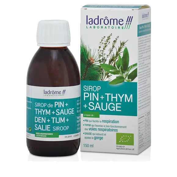 Bio Thymian- und Salbei-Tannensirup Ladrôme - Flasche mit 150 ml