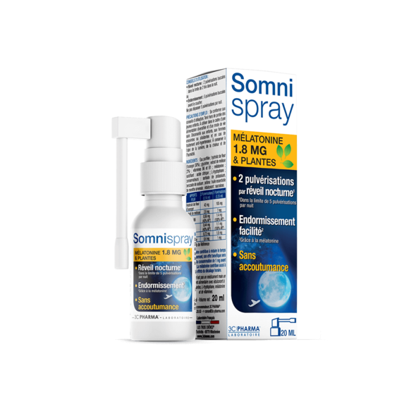 Somnispray Melatonin 1.8 mg und Pflanzen 3C Pharma - Spray mit 20 ml