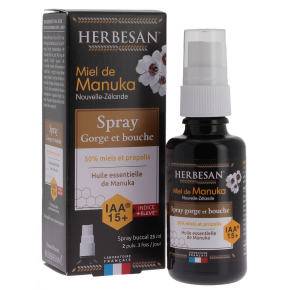 Manuka-Honig Hals- und Mundspray Herbesan - Spray mit 25 ml
