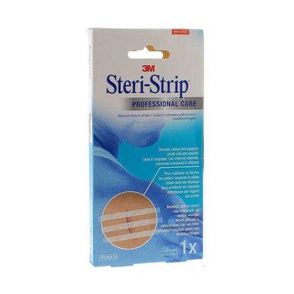 Steri-Strip Hautklebenaht 3M - Packung mit 10 Streifen von 6 mm x 10 cm