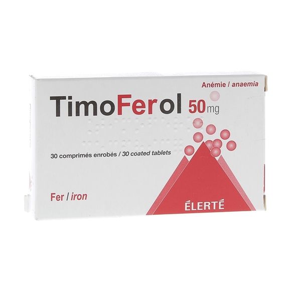 Timoférol 50mg - Packung mit 30 überzogenen Tabletten