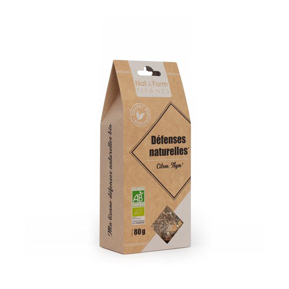 Tee zur Unterstützung der natürlichen Abwehrkräfte Zitrone, Thymian Bio Nat & Form - Beutel mit 80 g