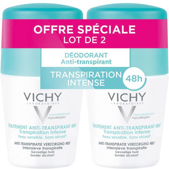 Antitranspirant 48h bei intensiver Schweißbildung Vichy - 2er Pack Roll-on mit 50 ml