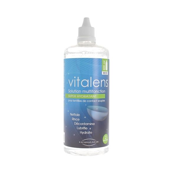 Vitalens Multifunktionslösung super feuchtigkeitsspendend für weiche Kontaktlinsen Horizane - Flasche mit 400ml