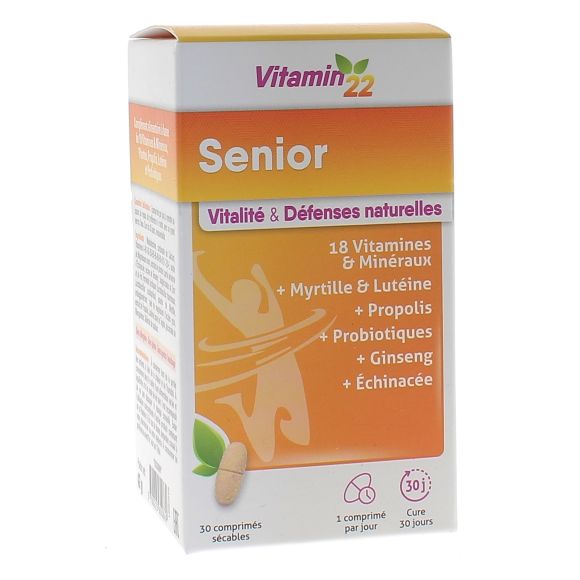 Vitamin 22 Senior Ineldea - Packung mit 30 teilbaren Tabletten