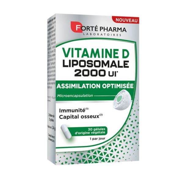 Liposomales Vitamin D 2000 IE Forté Pharma - Packung mit 30 Kapseln