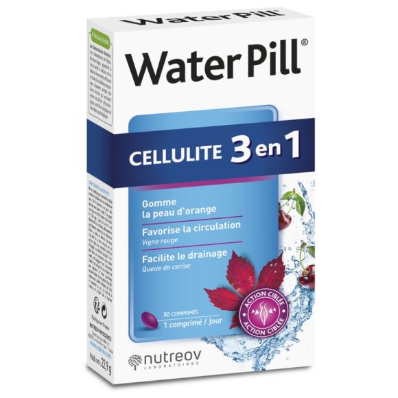 Wassertablette Cellulite 3 in 1 Nutreov - Packung mit 20 Tabletten