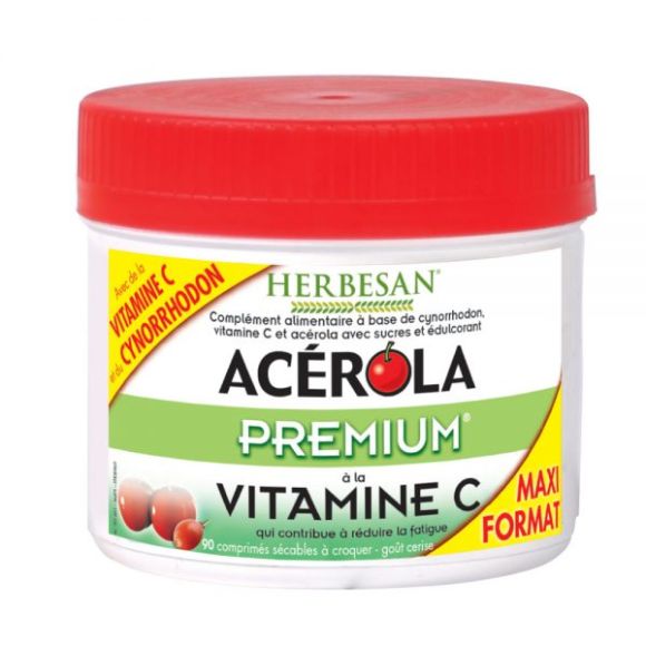 Acérola Premium Herbesan - 90 Kautabletten im Behälter