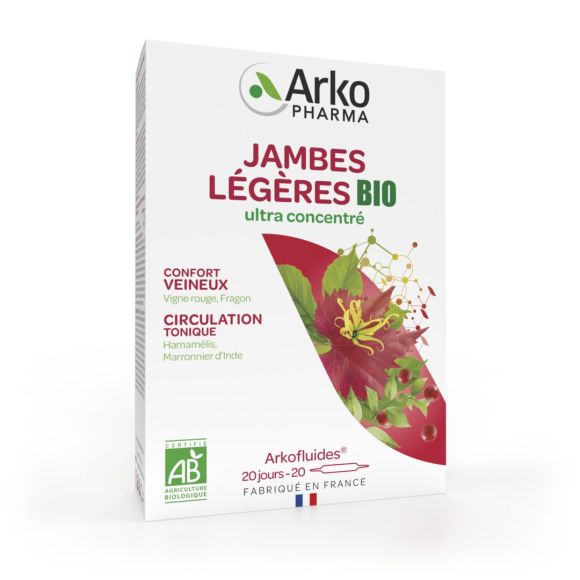 Arkofluides leichte Beine Arkopharma - Packung mit 20 Ampullen
