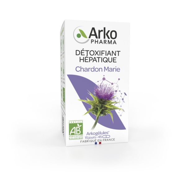 Arkogélules Mariendistel bio Arkopharma - Packung mit 45 Kapseln