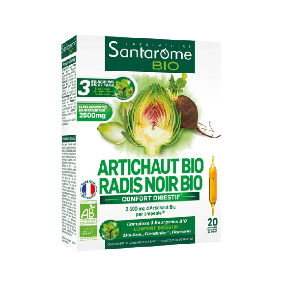 Artischocke Schwarzer Rettich Bio Santarome - Packung mit 20 Ampullen