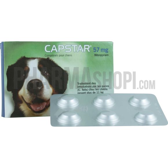 Capstar 57 mg Tabletten für Hunde - Packung mit 6 Tabletten