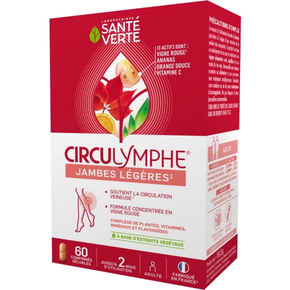 Circulymphe komprimierte schwere Beine Grüne Gesundheit - Packung mit 60 Tabletten