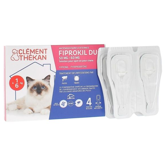 Fiprokil duo Katze 50 mg/60 mg Clément-Thékan - 4 Pipetten zu 0,5 ml