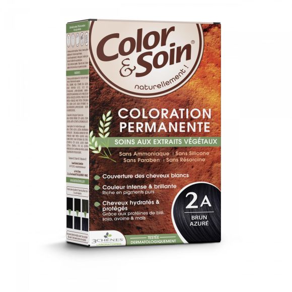 Farbe & Pflege permanente Haarfarbe azurbraun 2A Die 3 Eichen - 1 Set