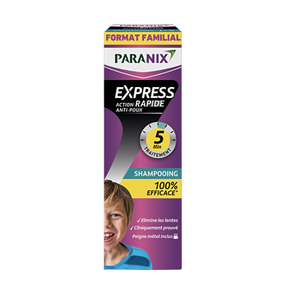 Schnell wirkendes Express-Shampoo gegen Läuse Paranix - 300ml Flasche + Kamm