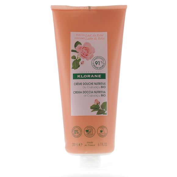 Nährende Duschcreme mit Bio-Cupuacu Klorane Rosenmilch - Tube mit 200 ml