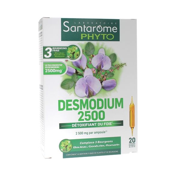 Desmodium 2500 Leberentgiftung Santarome - Packung mit 20 Ampullen