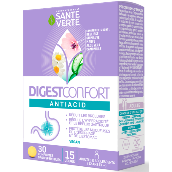DigestConfort Antisäure Gesundheit Grün - Packung mit 30 Tabletten