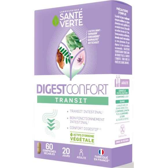 DigestConfort Transit Gesundheit grün - Packung mit 60 Tabletten