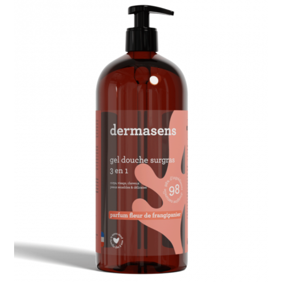 Dermasens Duschgel für trockene Haut mit Duft von Frangipani - 1l Pumpflasche