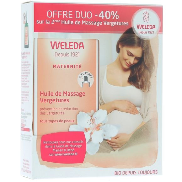 Weleda Massageöl gegen Dehnungsstreifen - 2er-Pack mit 100 ml Flaschen