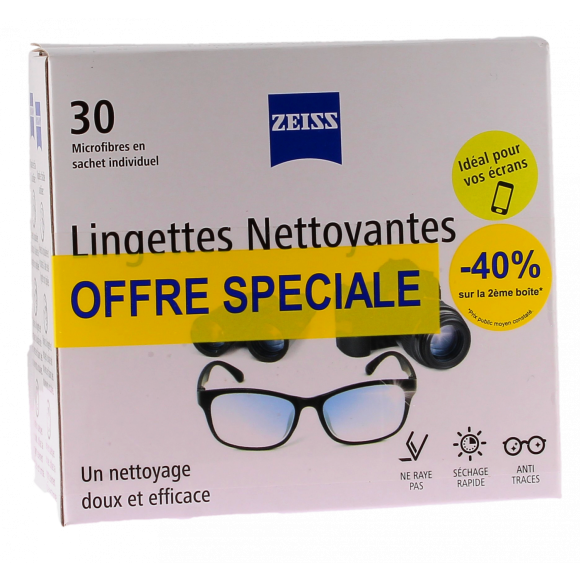 Zeiss Brillenreinigungstücher - 2er-Pack mit 30 Tüchern