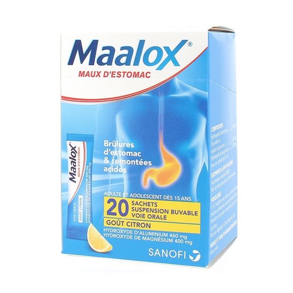 Maalox Zitrone Magenbeschwerden - Packung mit 20 Beuteln