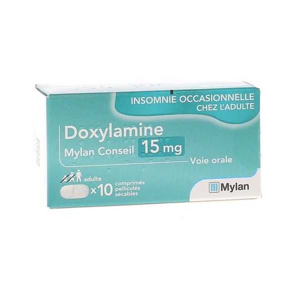 Doxylamin 15 mg Mylan filmtabletten, teilbar - Packung mit 10 Tabletten