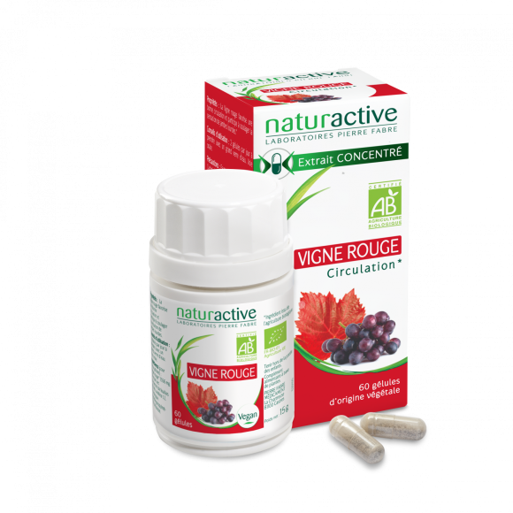 Bio-Rotwein Naturactive - Packung mit 60 Kapseln