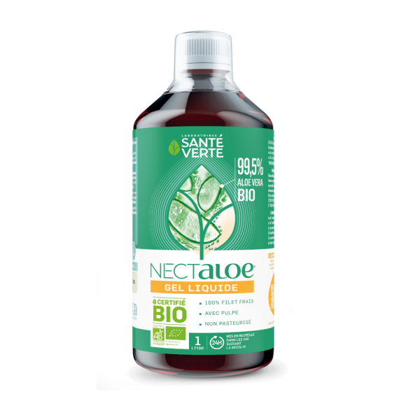 Nectaloe Aloe Vera 99,5% in Bio-Flüssiggel Gesundheit Grün - 1-Liter-Flasche