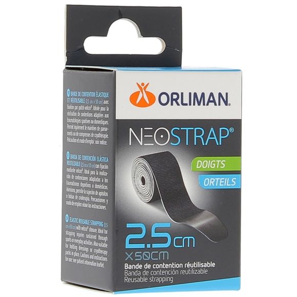 Neostrap Finger und Zehen 2,5x50 cm Orliman - Box mit 1 wiederverwendbarem Kompressionsband