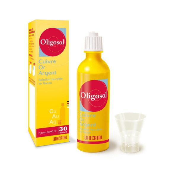 Oligosol Kupfer Gold Silber trinkbare Lösung in Flasche - Flasche mit 60 ml