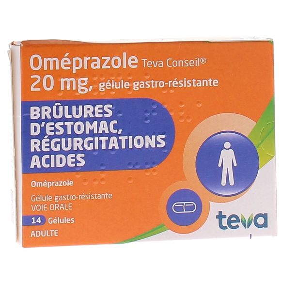 Omeprazol 20 mg Teva - Packung mit 14 Kapseln