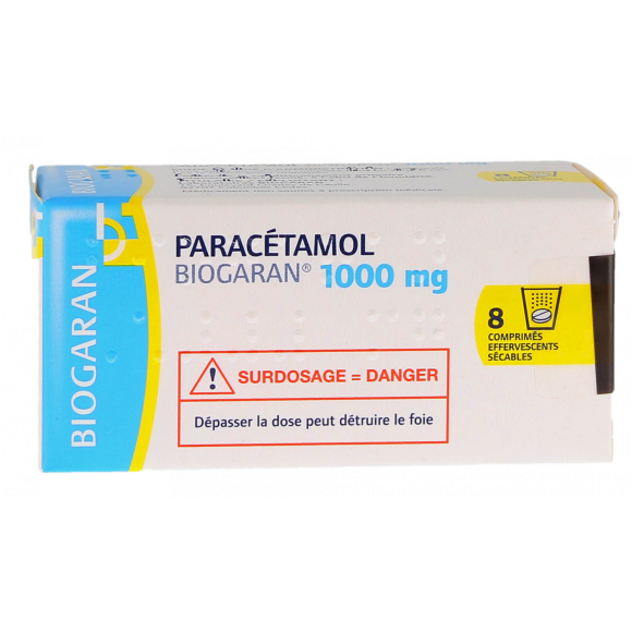 Paracetamol Biogaran 1g - 8 effervescent zerlegbare Tabletten