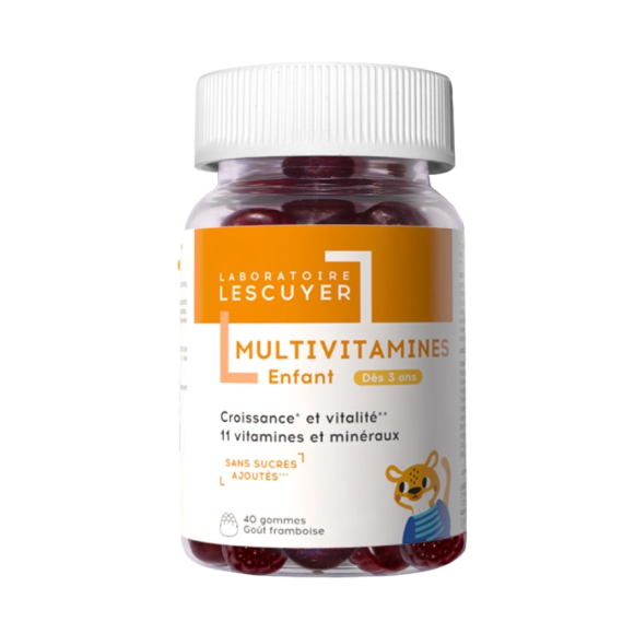 Multivitamin für Kinder mit Himbeergeschmack Lescuyer - 40 Gummis im Behälter
