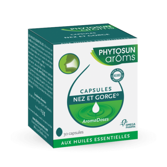 Aromadosen für Nase und Rachen mit ätherischen Ölen Phytosun arôms - 30 Kapseln