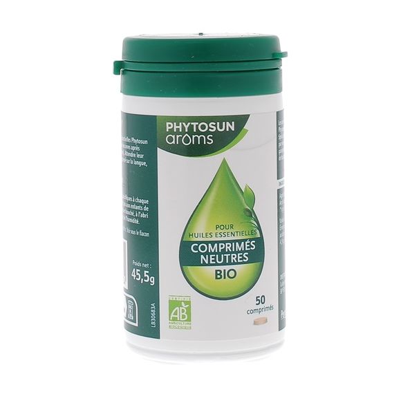 Bio-Neutraltabletten für ätherische Öle Phytosun arôms - Packung mit 50 Tabletten