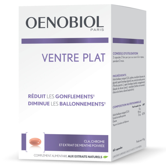 Flacher Bauch Blähungen Oenobiol - 60 Kapseln