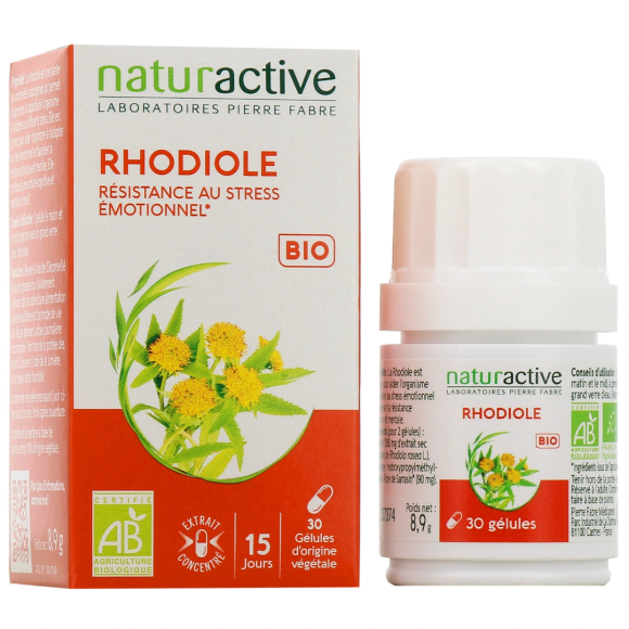 Rhodiole bio Stress emotional Naturactive - Packung mit 30 Kapseln