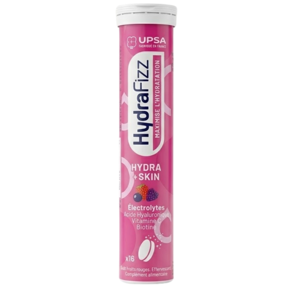 HydraFizz hydra+skin Geschmack rote Früchte Upsa - Tube mit 16 Brausetabletten