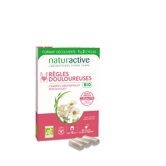 Schmerzhafte Regeln bio Naturactive - Packung mit 10 Kapseln