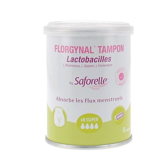Florgynal probiotischer Tampon ohne Applikator Saforelle - Packung mit 8 Tampons