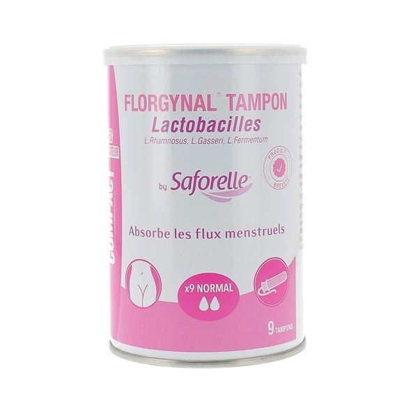 Florgynal probiotischer Tampon normal mit Saforelle-Applikator - Packung mit 9 Tampons