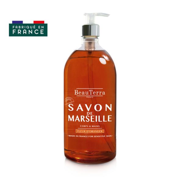 Marseiller Seife Orangenblüte Beauterra - Pumpflasche 1L