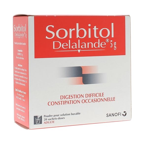 Sorbitol Delalande 5g Pulver zur Herstellung einer trinkbaren Lösung in Einzeldosisbeuteln - Schachtel mit 20 Beuteln