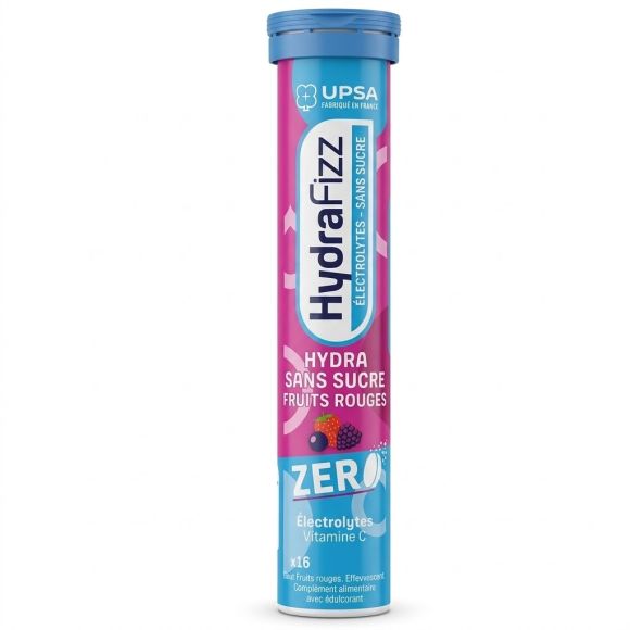 HydraFizz zuckerfreies Hydratisierungsmittel mit rotem Fruchtgeschmack Upsa - Tube mit 16 Brausetabletten