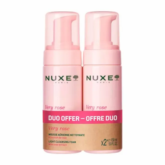 Very Rose Mousse luftiger Reinigungsschaum Nuxe - 2er-Pack Pumpflaschen à 150 ml